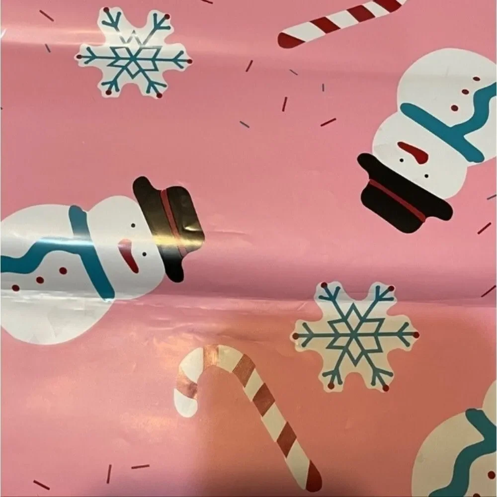 Pink Snowman Candy Cane Poly Mailers 8 Count Boho Office Ship Merch Swag Posh